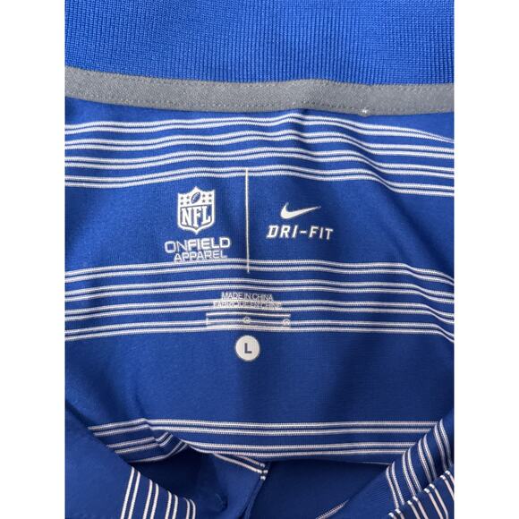 Nike Polo Shirt Large Mens New York Giants Striped Performance On Field - Picture 7 of 9